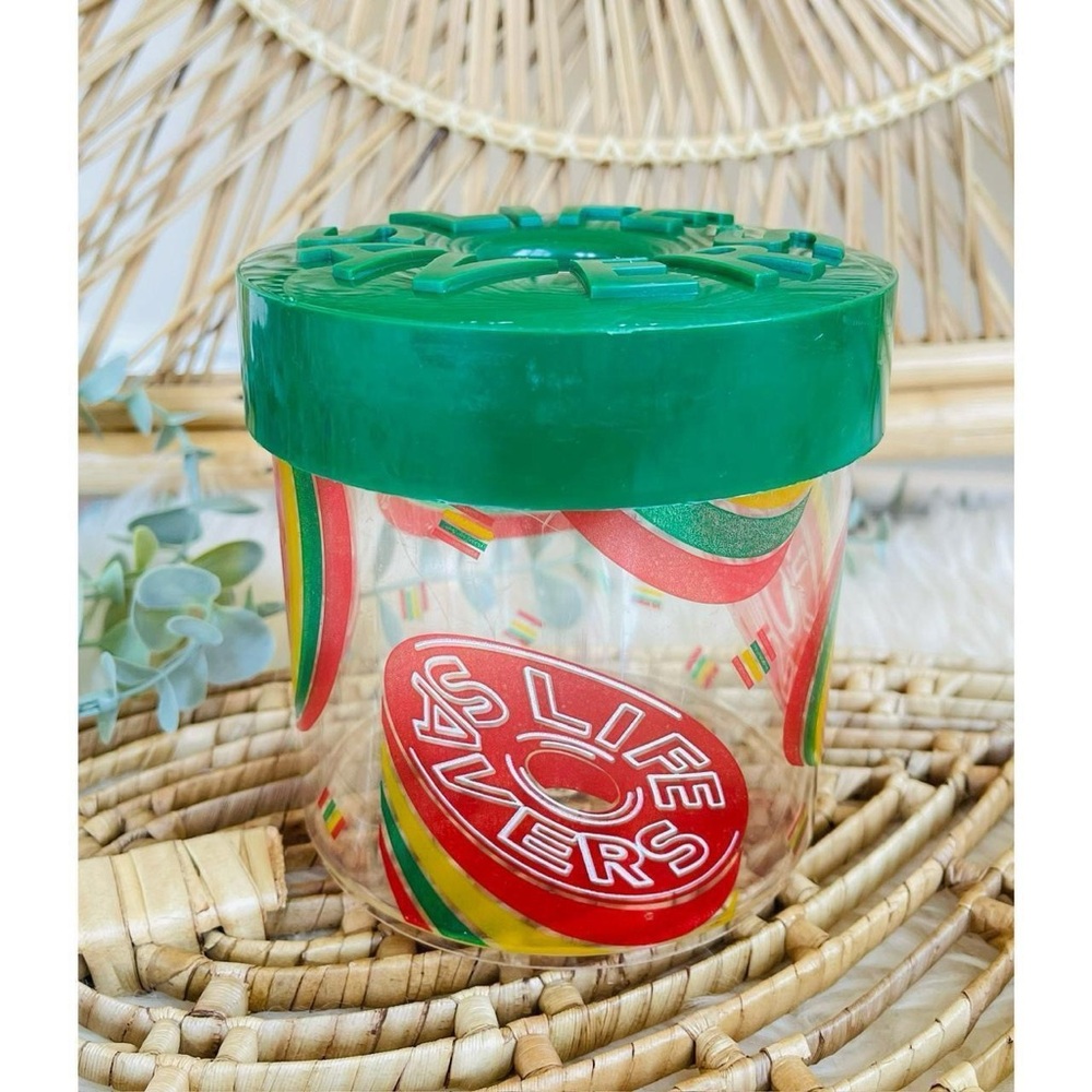 Vintage Plastic Life Savers Candy Container Jar with Lid
